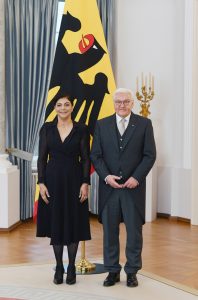 S.E. Iris Joselín Pujol Rodríguez, junto al presidente federal alemán, Frank Walter Steinmeier